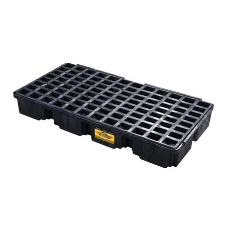 Eagle Mfg 2 Drum, 30 Gallon Sump Capacity, Modular Spill Containment Platform Without Drain, Black - 1632B
